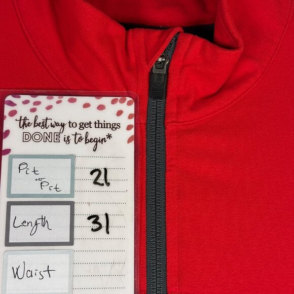 Lululemon Mens Quarter Zip Vent Pullover Red Black Sz L Athletic Performance Top - Picture 7 of 9